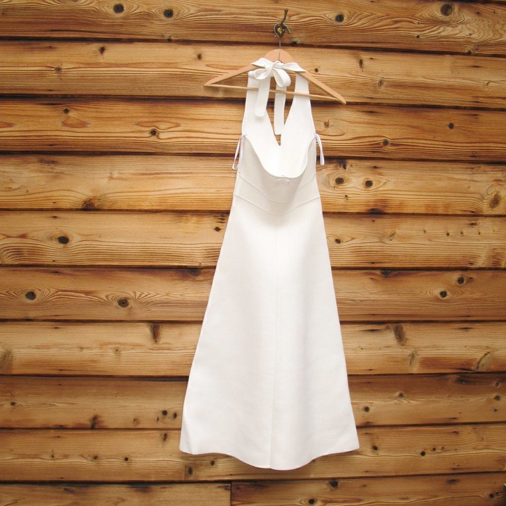 Scanlan Theodore Ivory Crepe Halter Dress - Picture 6 of 10